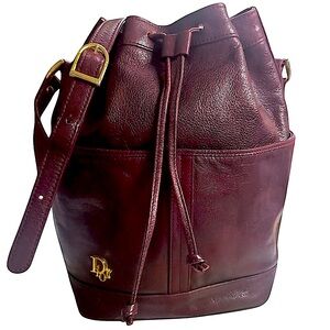 Dior Burgundy Leather Shoulder Bag